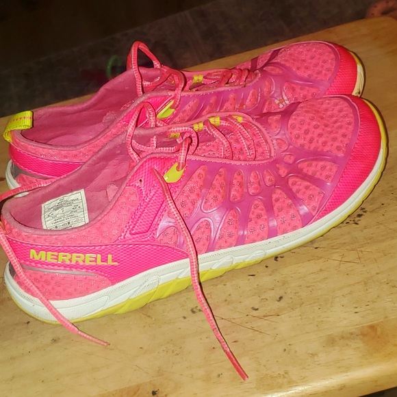 Pre-owned pair of Women's Merrell Crush Glove neon pink size 9.5 US - Picture 5 of 11